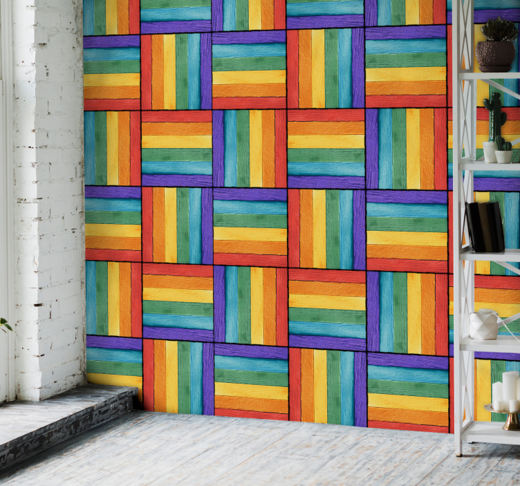 Tapet abstract din lemn vintage - TenStickers