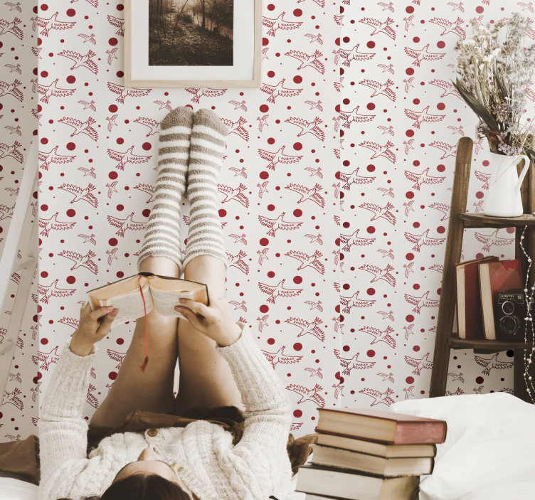 Tapet de animale păsări și puncte - TenStickers