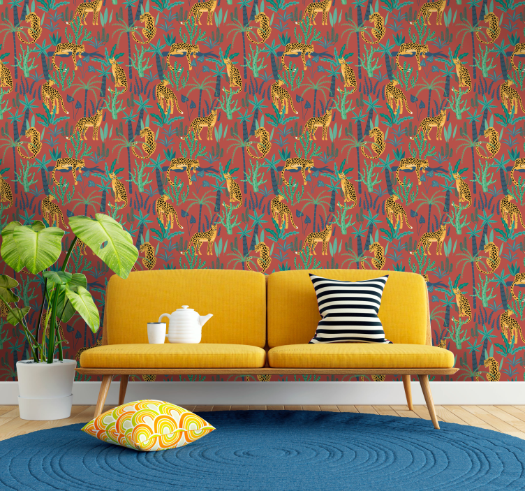 Tapet de animale scena junglei tropicale - TenStickers