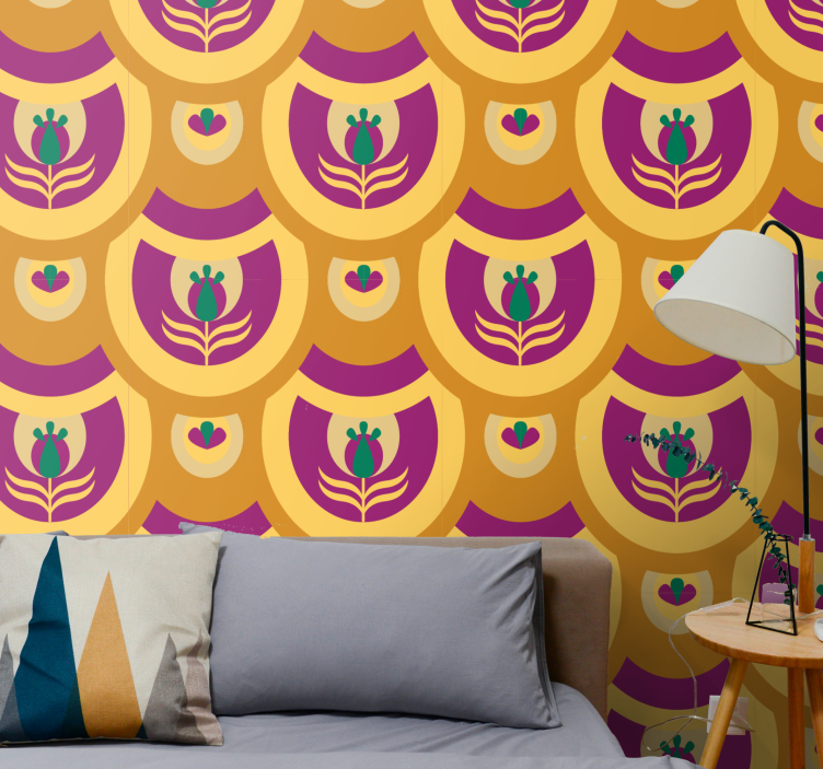 Tapet de artă design emblema florală - TenStickers