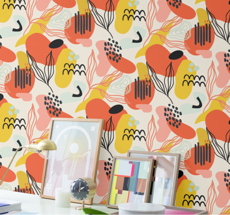 Tapet de artă forme organice abstracte - TenStickers