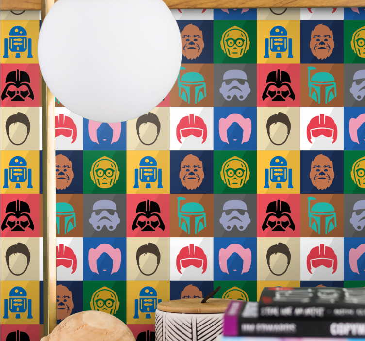 Tapet de artă grilă de caractere iconice - TenStickers