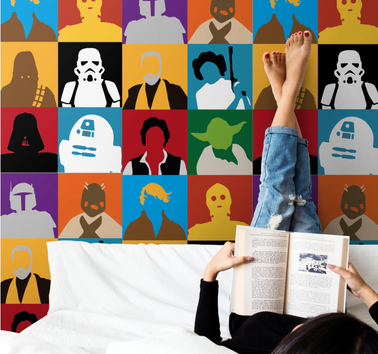 Tapet de artă siluete iconice - TenStickers