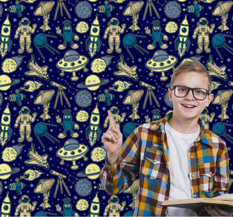 Tapet de artă tema de explorare a spațiului - TenStickers