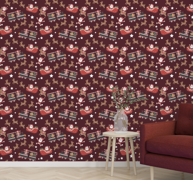 Tapet de crăciun sanie moș crăciun - TenStickers