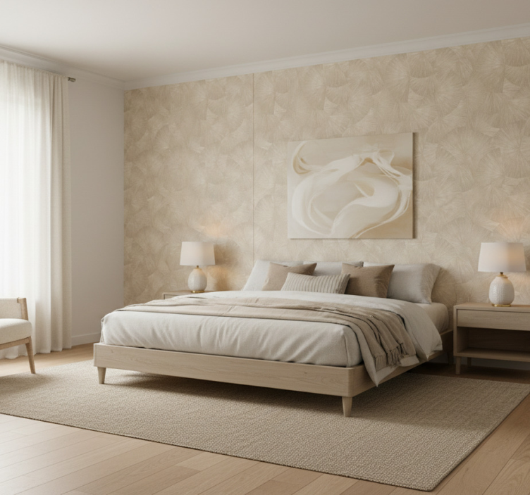 Tapet de frunze chic abstract bej - TenStickers