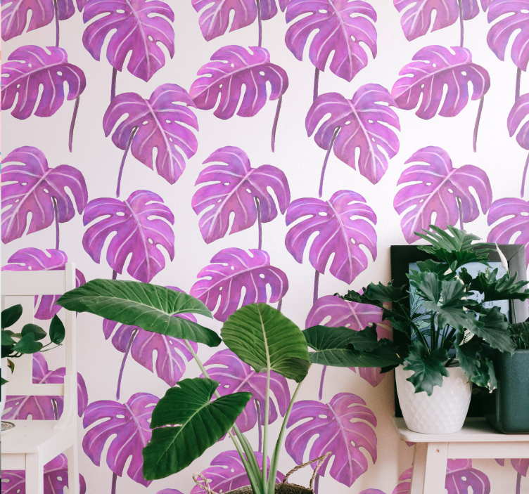 Tapet de frunze monstera deliciosa - TenStickers