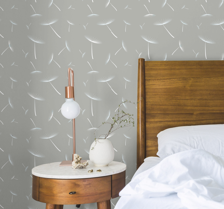 Tapet gri cu flori mai deschise - TenStickers
