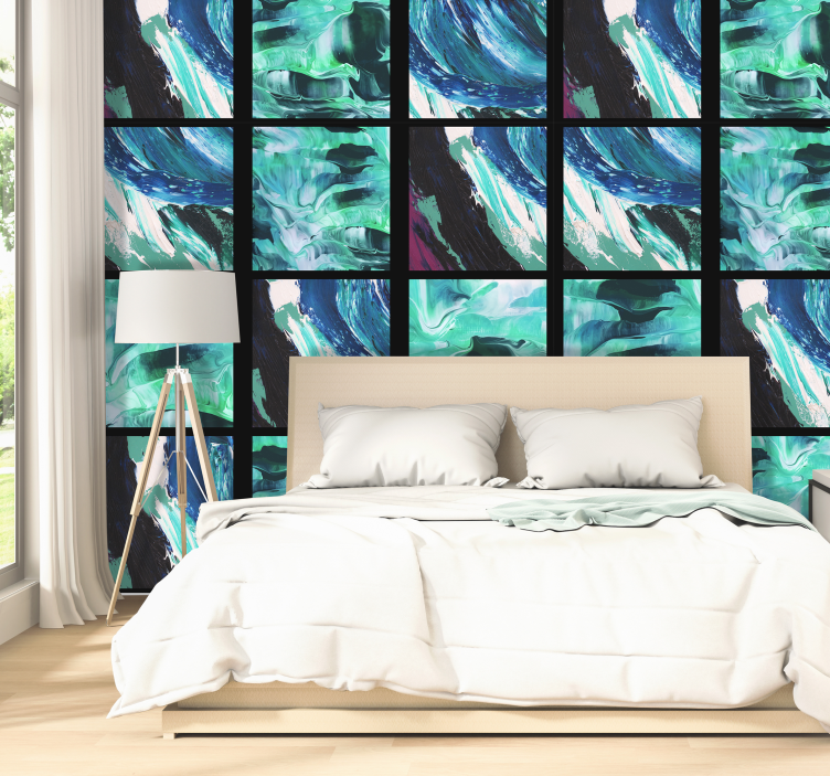 Tapet abstract de comoară azur - TenStickers