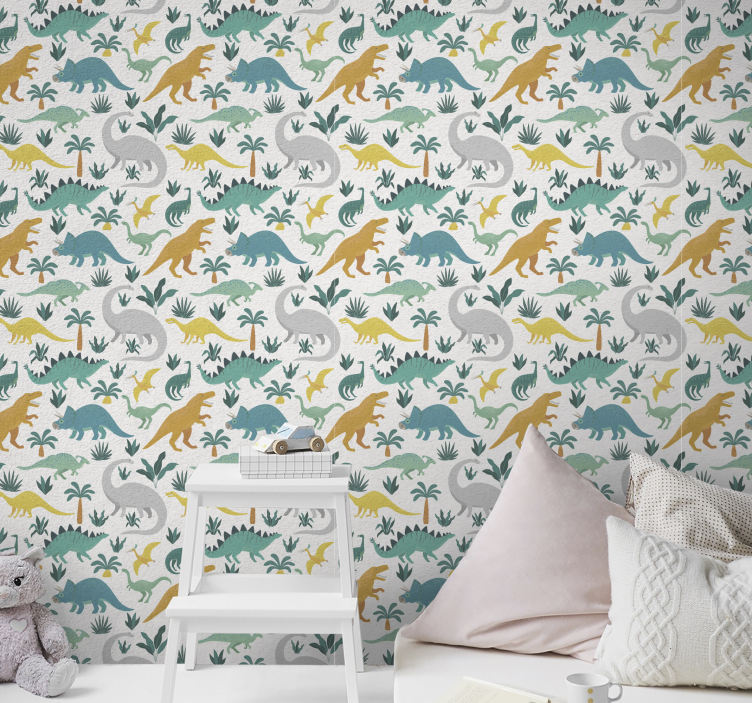 Tapet dinozauri cu copaci - TenStickers