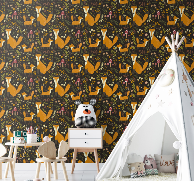 Tapet de animale de vulpe drăguță - TenStickers