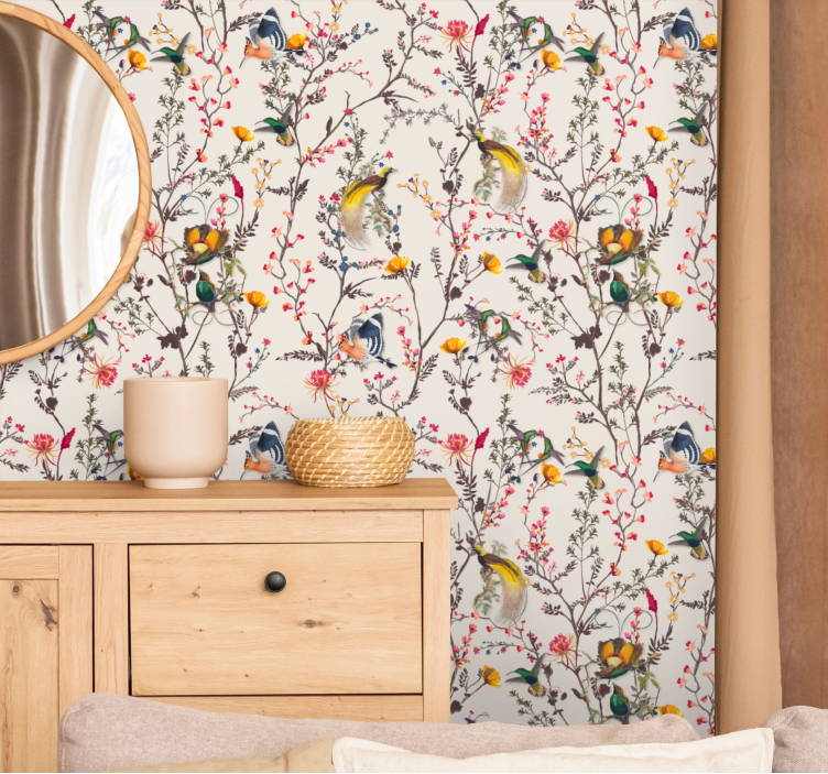 Tapet cu flori cu design floral naturalist - TenStickers