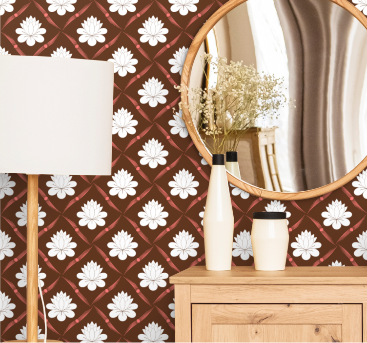 Tapet floral design model lotus - TenStickers