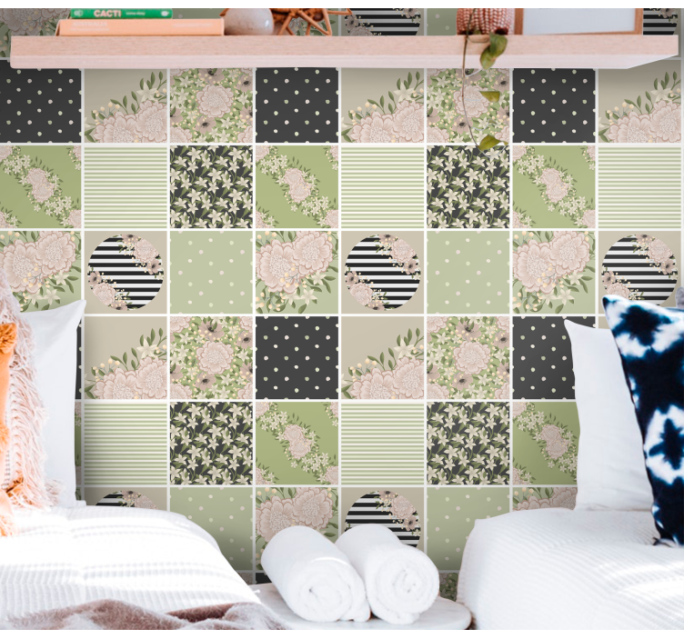 Tapet floral creație florală patchwork - TenStickers
