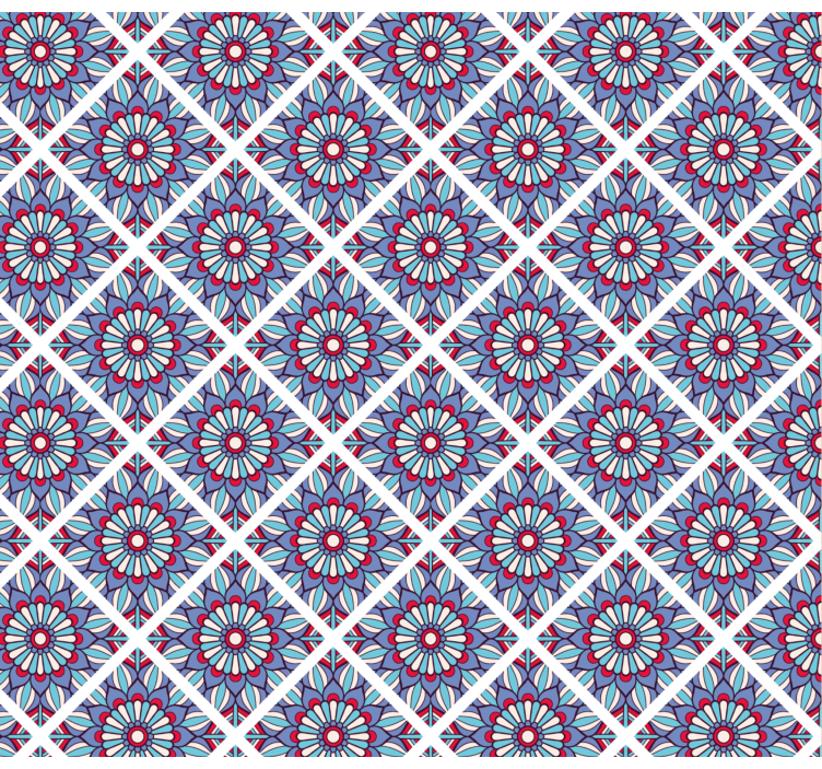 Tapet floral eleganta florala geometrica - TenStickers