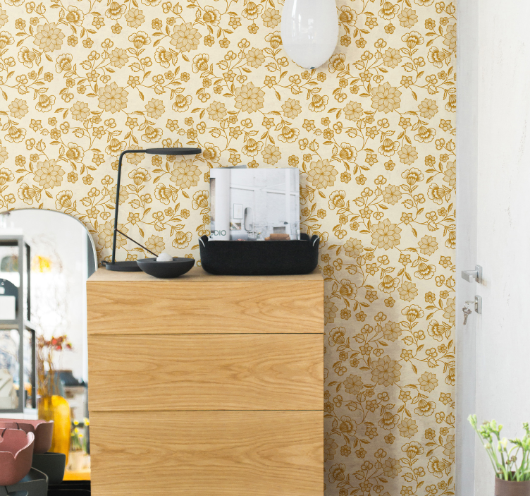 Tapet floral flori paisley ornamentale - TenStickers