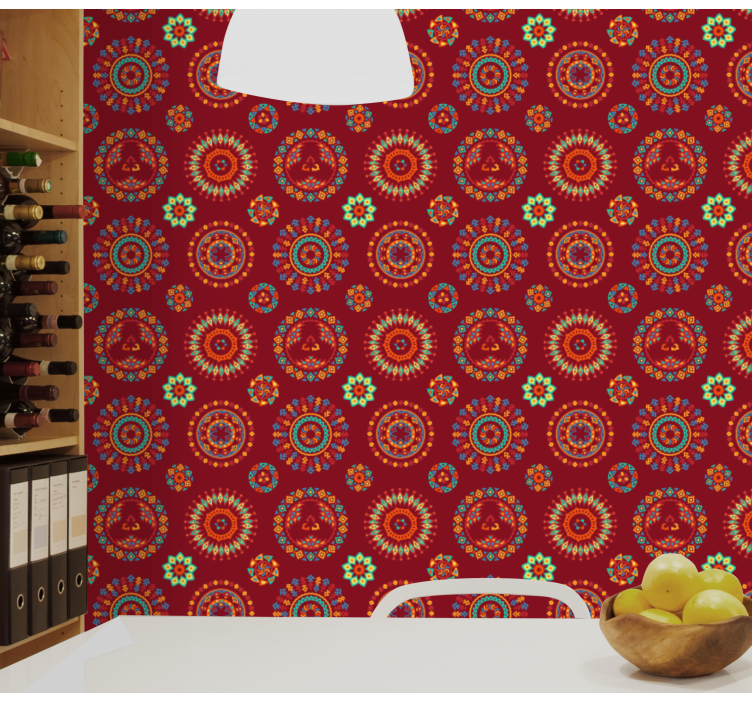 Tapet floral model de mandala ornamentat - TenStickers