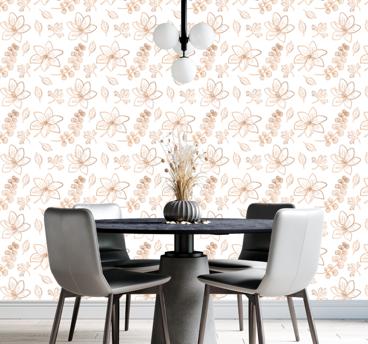 Tapet flori accent floral - TenStickers