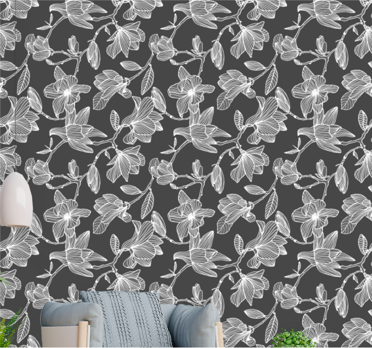 Tapet flori compoziție flori maro - TenStickers