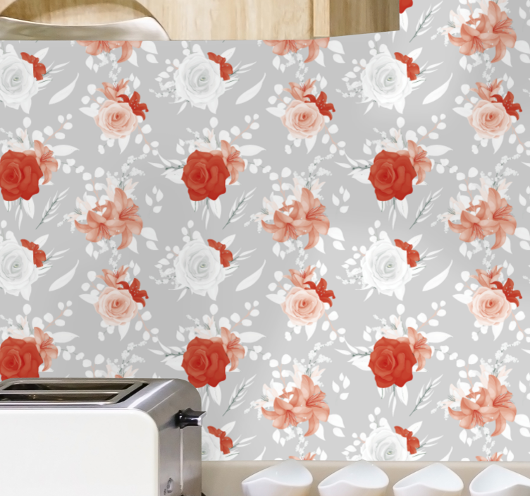 Tapet flori design aranjament floral - TenStickers