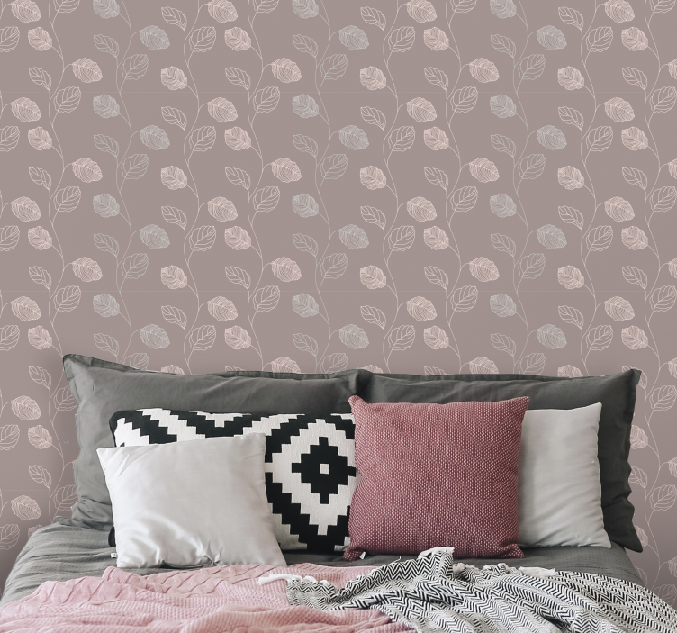 Tapet flori design contur floral - TenStickers