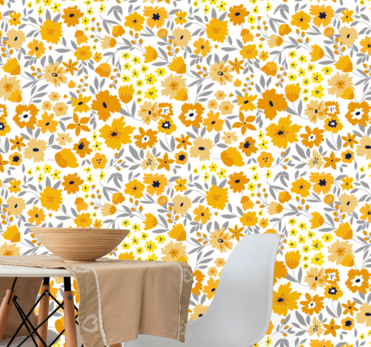 Tapet flori design cu explozie florală - TenStickers