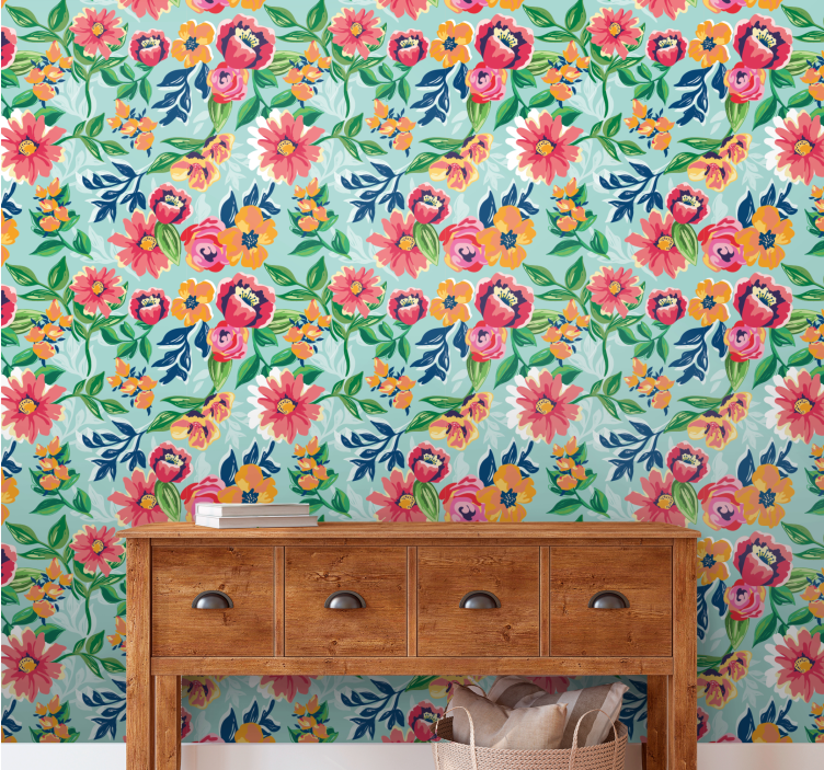 Tapet flori design de grădină florală - TenStickers