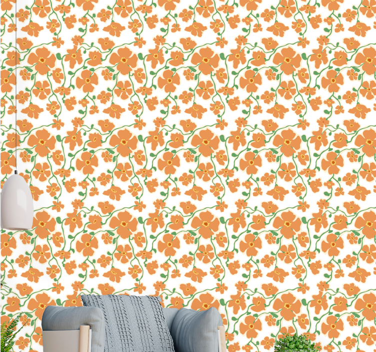Tapet flori design floral înfloritor - TenStickers