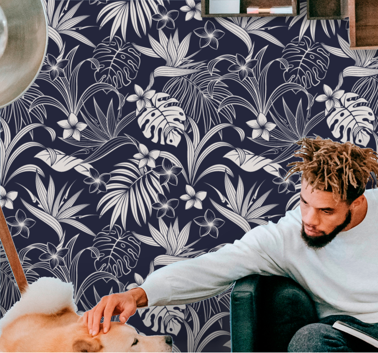 Tapet flori design floral tropical - TenStickers