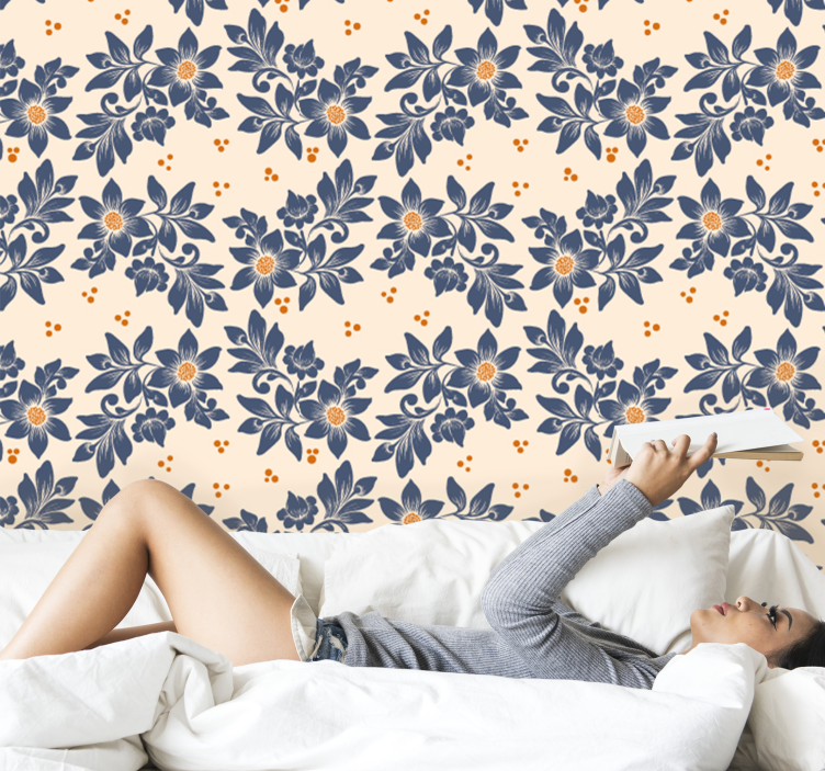 Tapet flori eleganta modelului floral - TenStickers