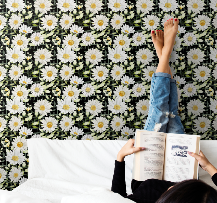 Tapet flori expoziție florală margaretă - TenStickers