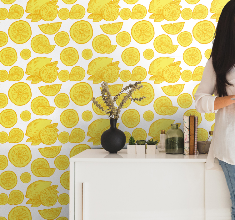 Tapet flori felii de citrice - TenStickers