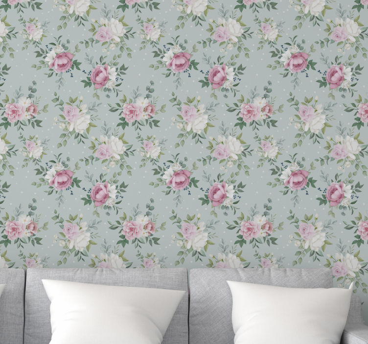 Tapet flori floral vintage - TenStickers