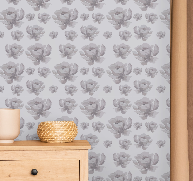 Tapet flori florale monocrome - TenStickers