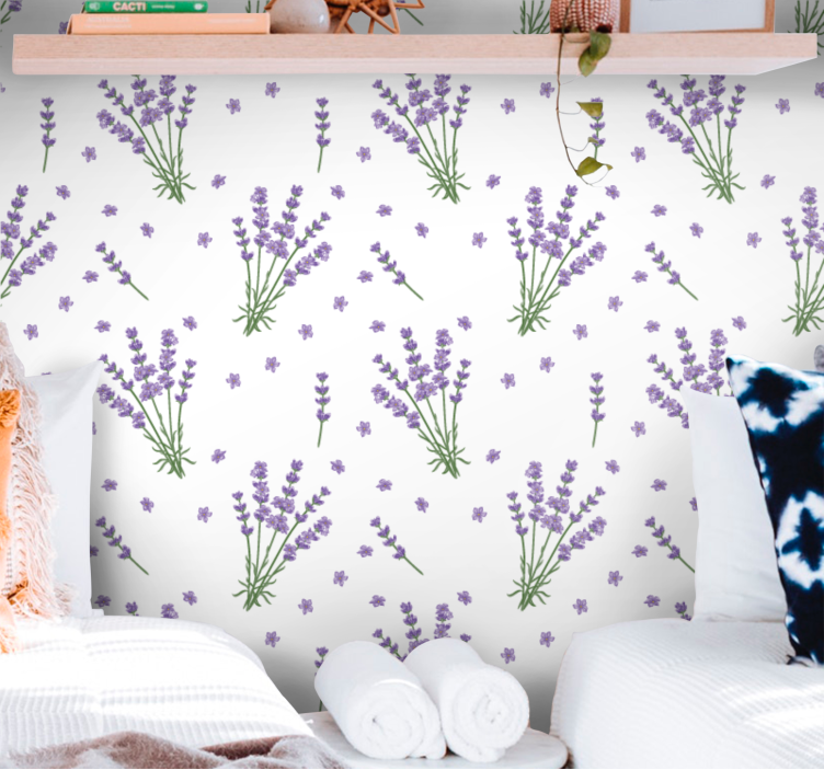 Tapet flori gradina florala de lavanda - TenStickers