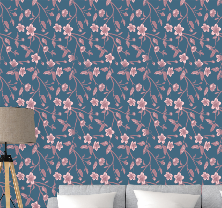 Tapet flori înflori de ramură roz - TenStickers