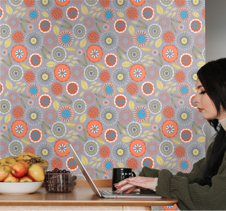 Tapet flori izbucnire florală - TenStickers