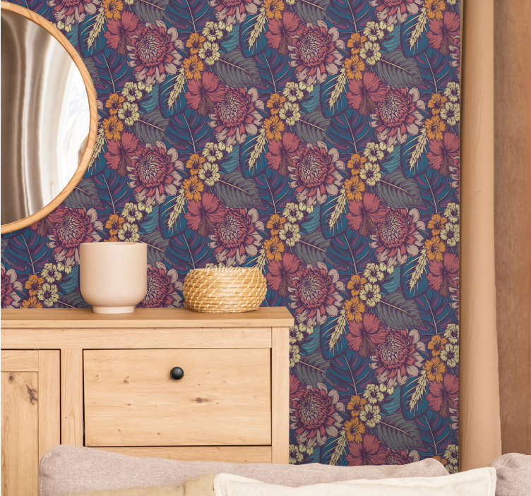 Tapet flori model botanic vintage - TenStickers