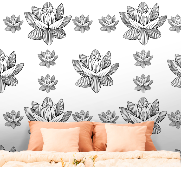 Tapet flori model de floare de lotus - TenStickers