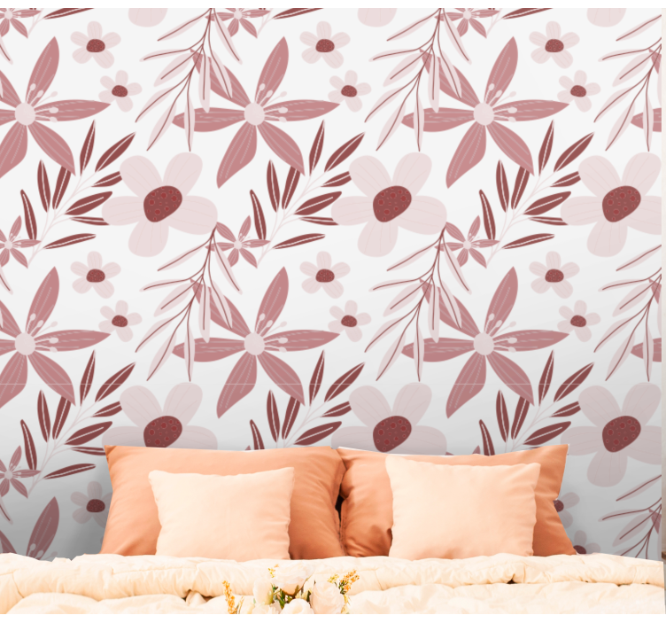 Tapet flori motiv cu model floral - TenStickers