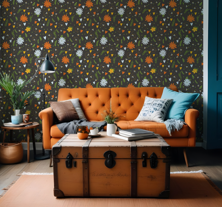 Tapet flori motiv de bucurie florală - TenStickers