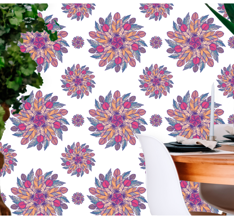 Tapet flori motiv de izbucnire florală - TenStickers