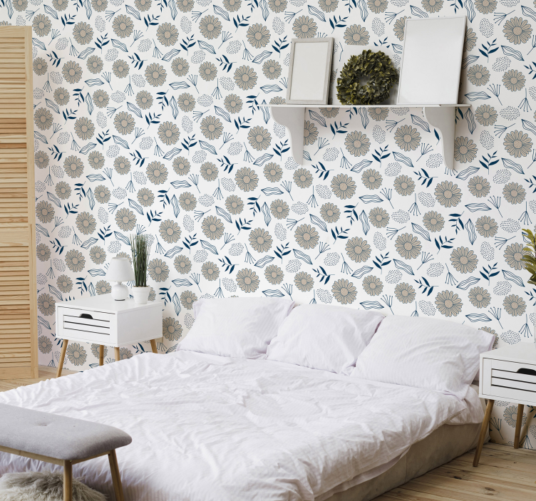Tapet flori motiv decorativ floral - TenStickers