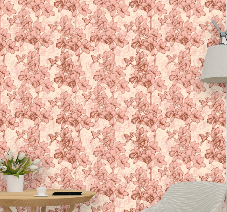Tapet flori ornat floral - TenStickers