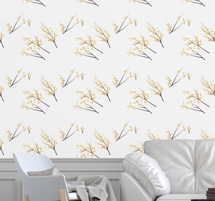 Tapet flori ramuri florale delicate - TenStickers
