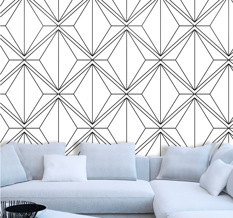 Tapet geometric forme de diamant stilizate - TenStickers