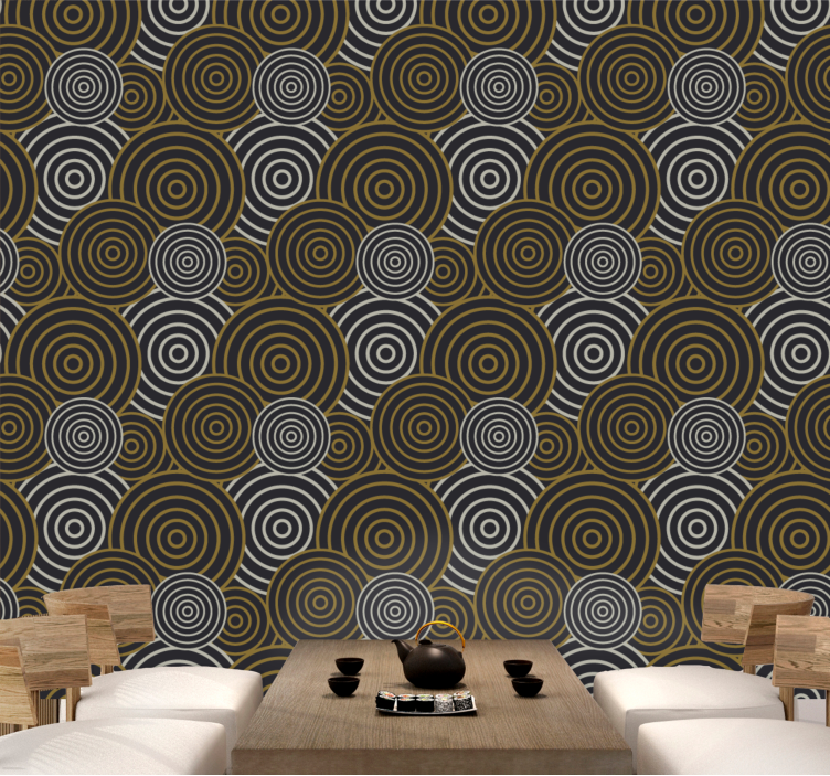 Tapet geometric motiv circular maro - TenStickers