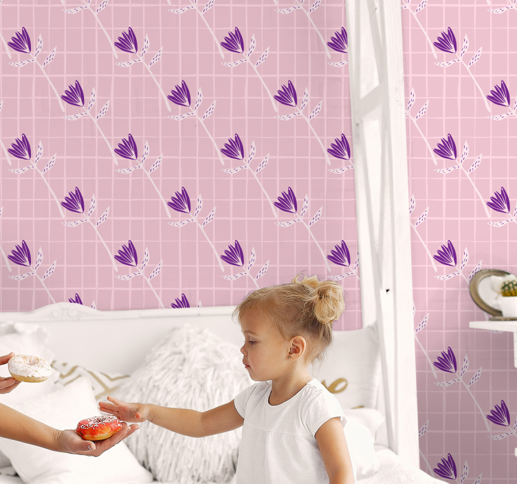 Tapet geometric model floral geometric - TenStickers