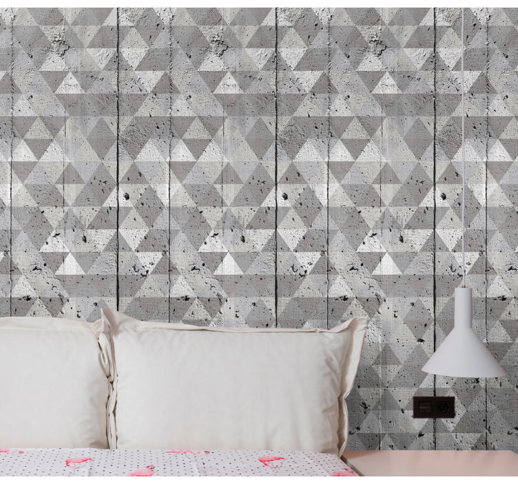 Tapet geometric model geometric din beton - TenStickers