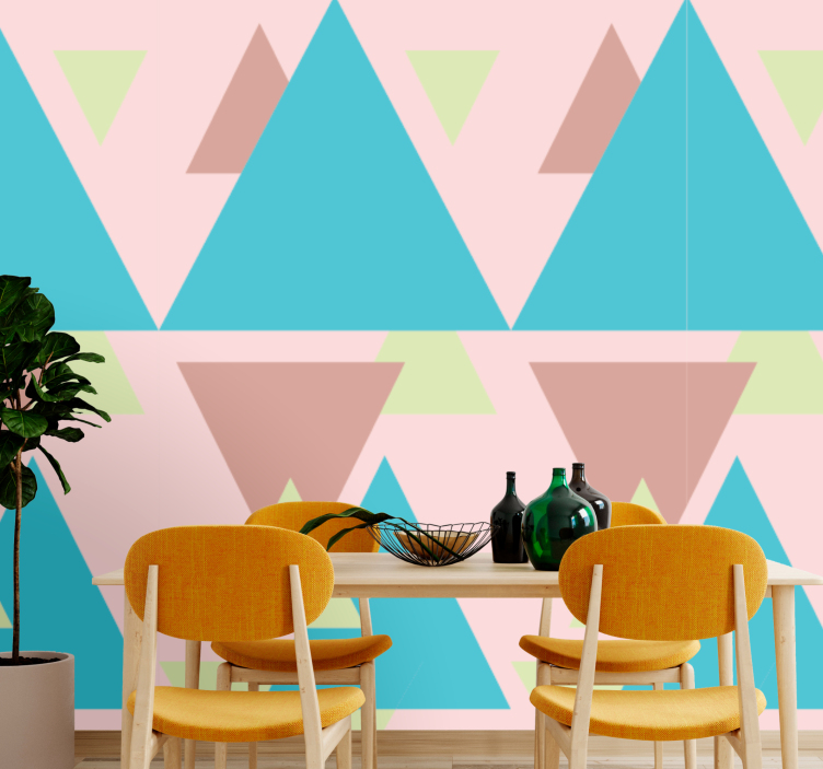 Tapet geometric mural cu forme geometrice - TenStickers